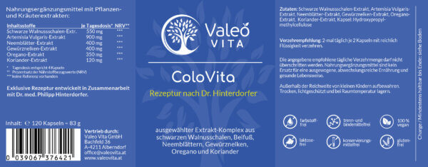 Valeo Vita Colo Vita Etikett