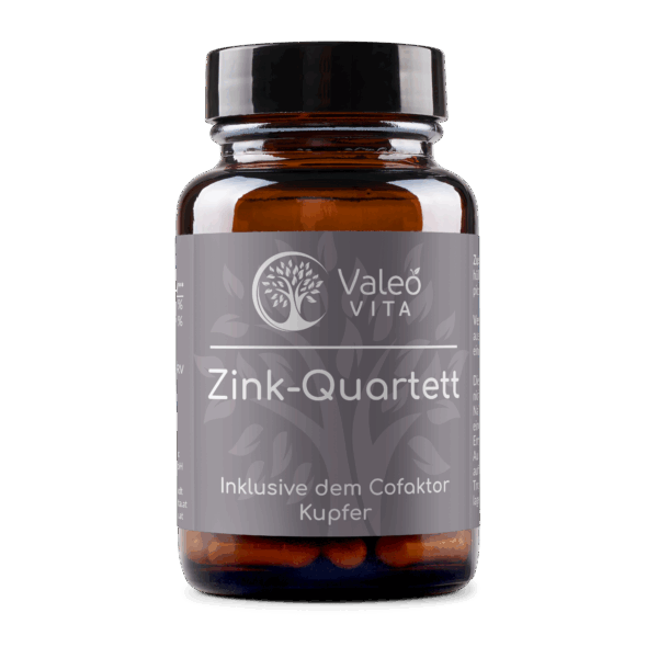 Zink-Kupfer Kapseln – Hochwertige Kombination aus 4 optimal aufeinander abgestimmten Zink-Verbindungen und Kupfercitrat. Zur Unterstützung von Immunsystem und Zellschutz.