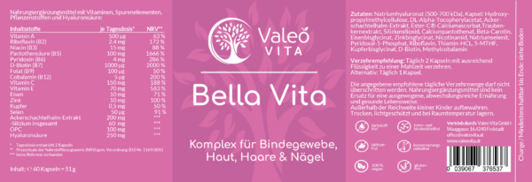 Valeo Vita Bella Vita Etikette
