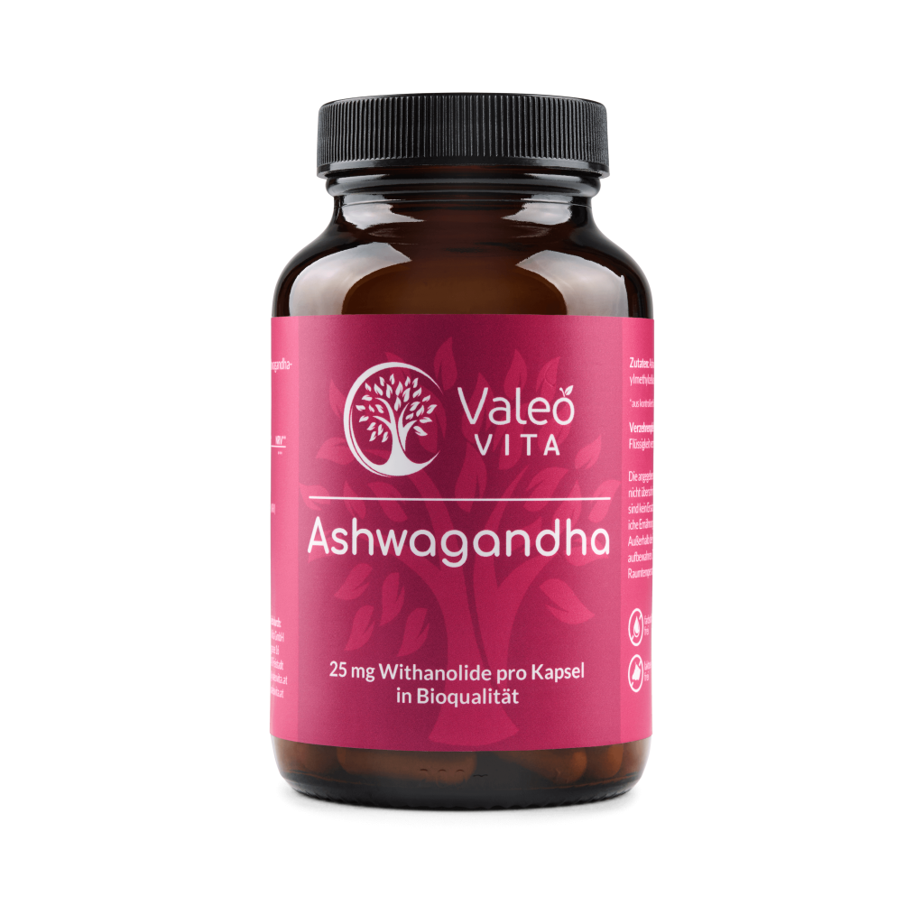 Ashwagandha Kapseln – 500 mg reines Ashwagandha-Wurzelextrakt mit 5 % Withanoliden, vegan und ohne Zusatzstoffe