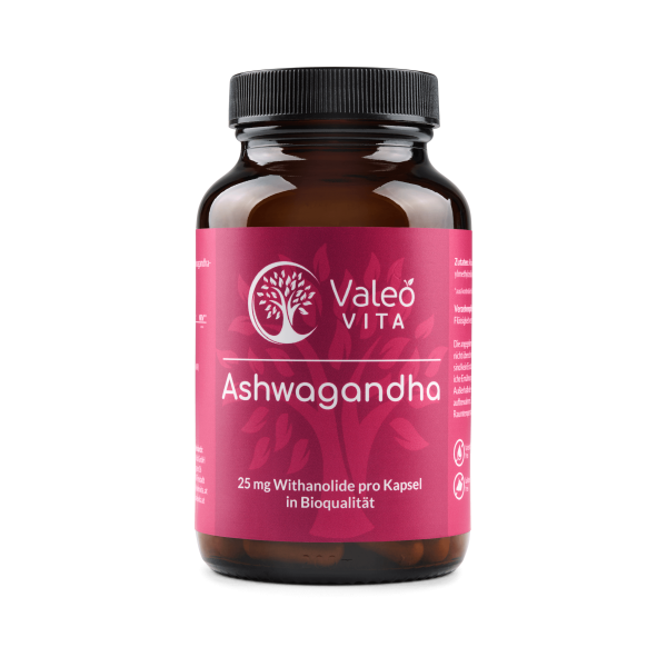 Ashwagandha Kapseln – 500 mg reines Ashwagandha-Wurzelextrakt mit 5 % Withanoliden, vegan und ohne Zusatzstoffe