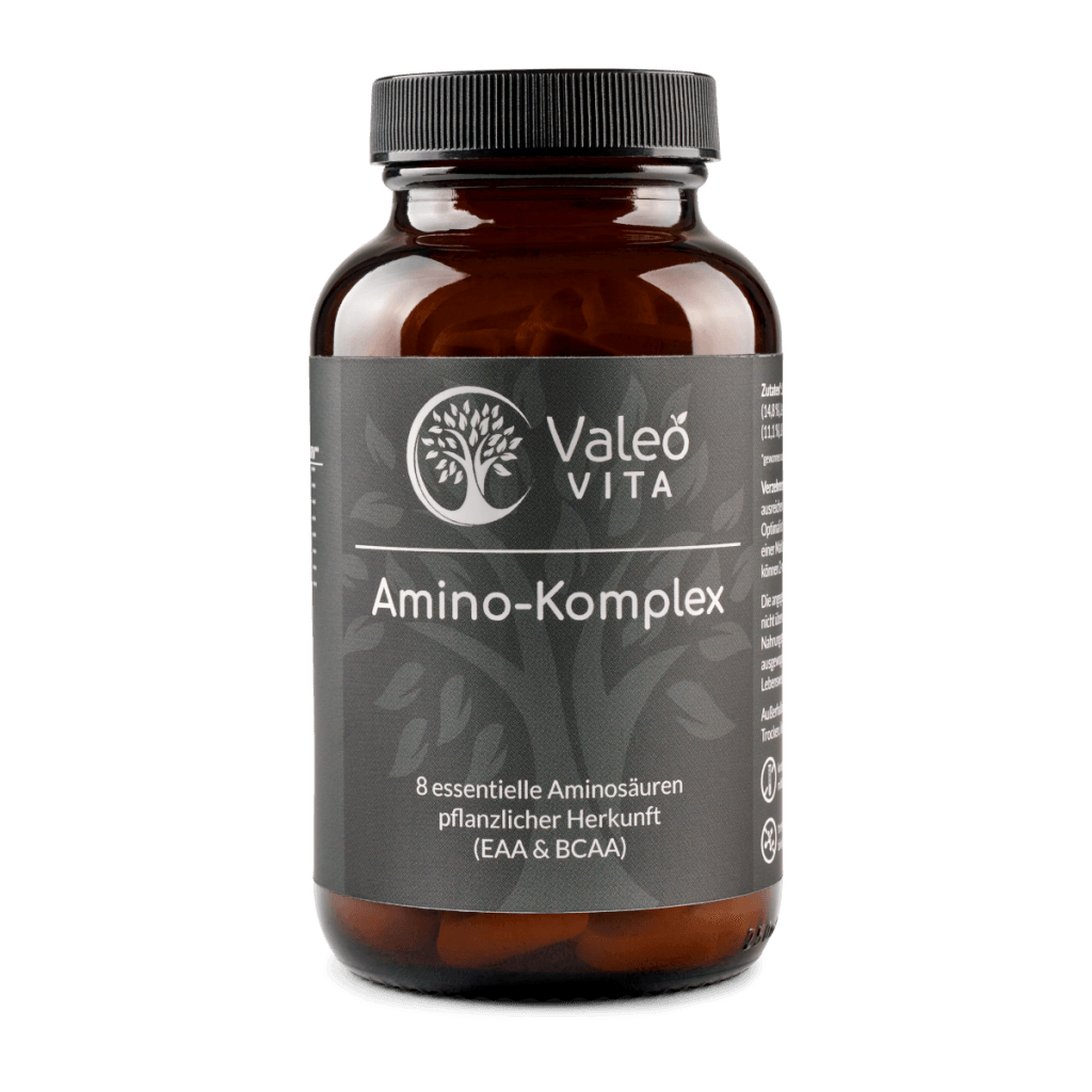 Amino-Komplex Kapseln von Valeo Vita – alle 8 essenziellen Aminosäuren (EAA) nach Dr. Luca-Moretti