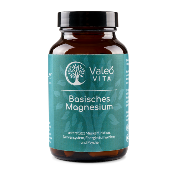 Basisches Magnesium Kapseln – Hoch bioverfügbares Tri-Magnesiumdicitrat mit basischem pH-Wert für optimale Verträglichkeit.