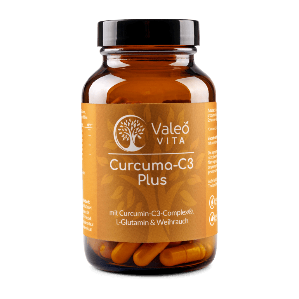 Curcuma-C3 Plus Kapseln von Valeo Vita – Curcumin-C3-Complex mit Piperin, L-Glutamin und Boswellia