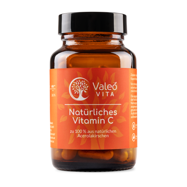 Vitamin C Acerola Kapseln – Natürliche Nahrungsergänzung mit 210 mg reinem Vitamin C pro Tagesdosis aus Acerolakirsche.