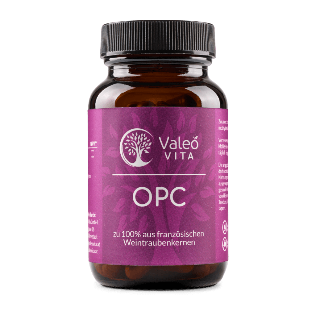 OPC Traubenkernextrakt Kapseln von Valeo Vita – 400 mg OPC pro Tagesdosis aus französischen Traubenkernen