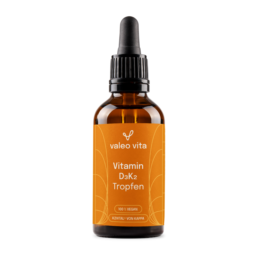 Vitamin D3 + K2 Tropfen von Valeo Vita – 1.000 I.E. D3 und 20 µg K2VITAL pro Tropfen, vegan
