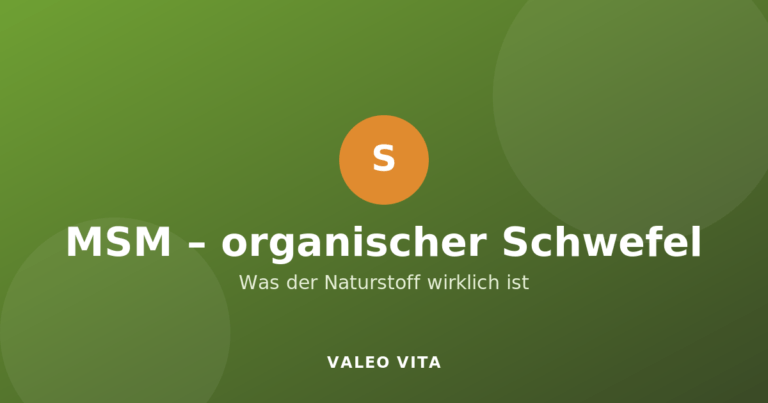 Titelbild MSM organischer Schwefel von Valeo Vita