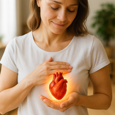 Frau mit Herz in der Hand Frau mit Herz in der Hand